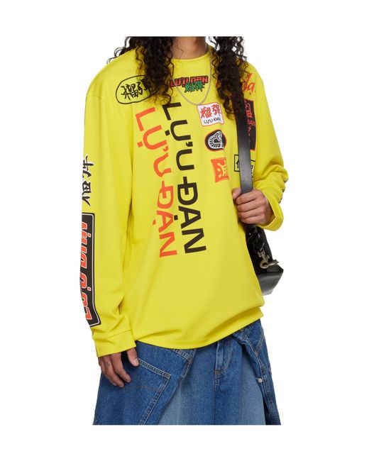 Lu'u Dan Yellow Oversized Long-Sleeved T-Shirt for men