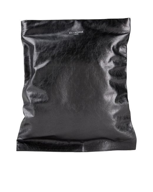 Balenciaga Black Leather Medium Clutch