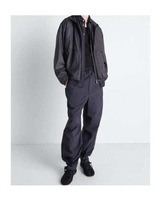 Lemaire Black Hooded Zipped Windbreaker for men
