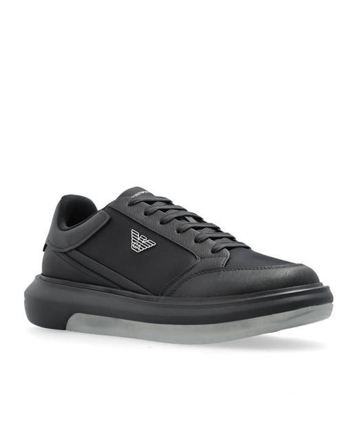 Emporio Armani Black Sneakers With Logo for men