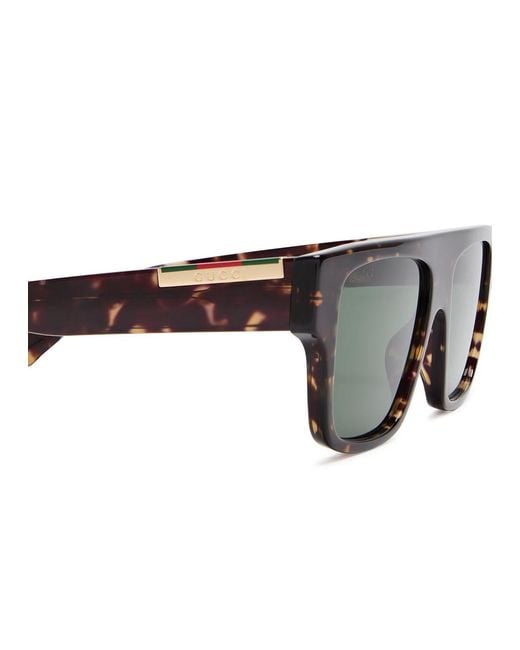 Gucci Green Flattop Square-Frame Sunglasses for men