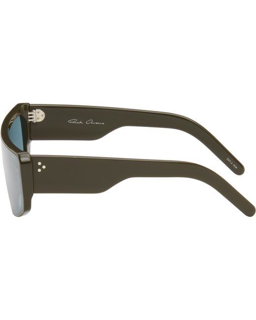 Rick Owens Blue Performa Rectangle Sunglasses for men