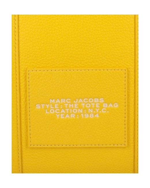 Marc Jacobs Yellow Logo Embossed Medium Tote Bag