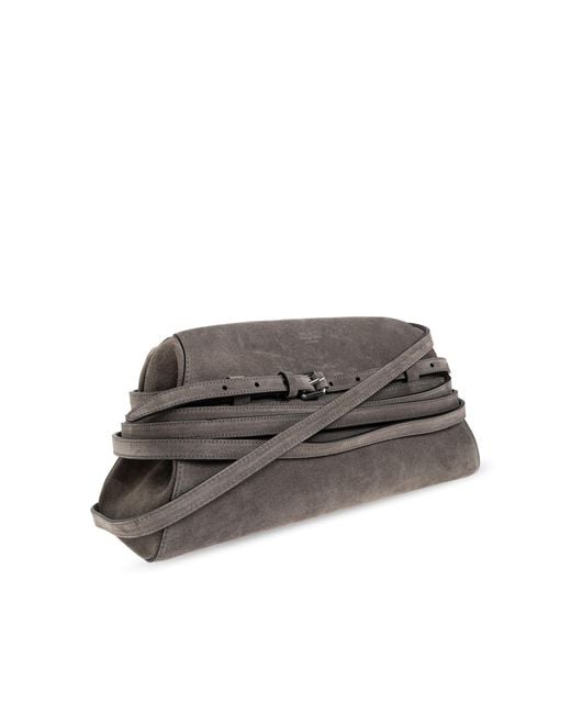 Moschino Gray Logo Shoulder Bag