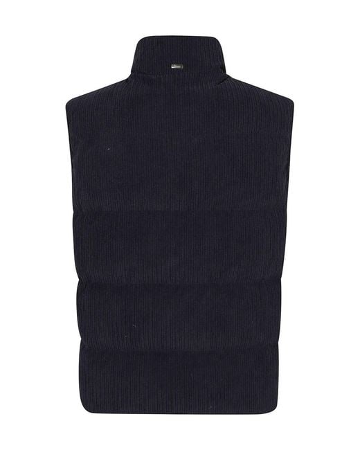 Herno Blue Quilted Padded Gilet for men