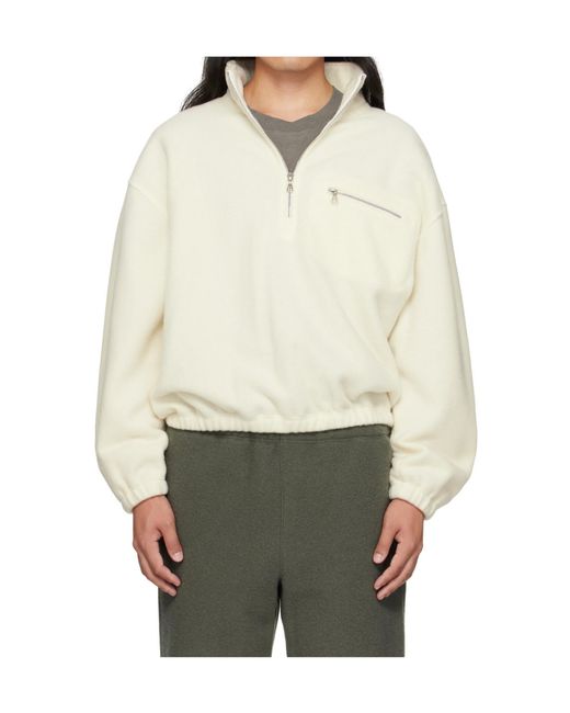 Rier Natural Half-Zip Fleece Sweatshirt for men