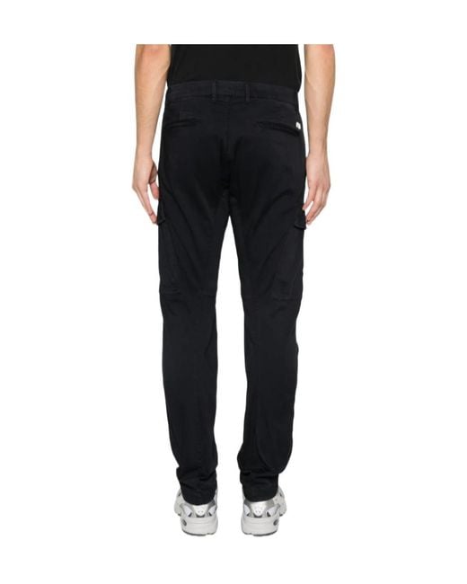 C P Company Black Stretch Sateen Regular Cargo Pants for men
