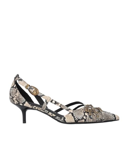 Pinko White Printed Pumps