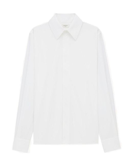Saint Laurent White Cassandre Shirt for men