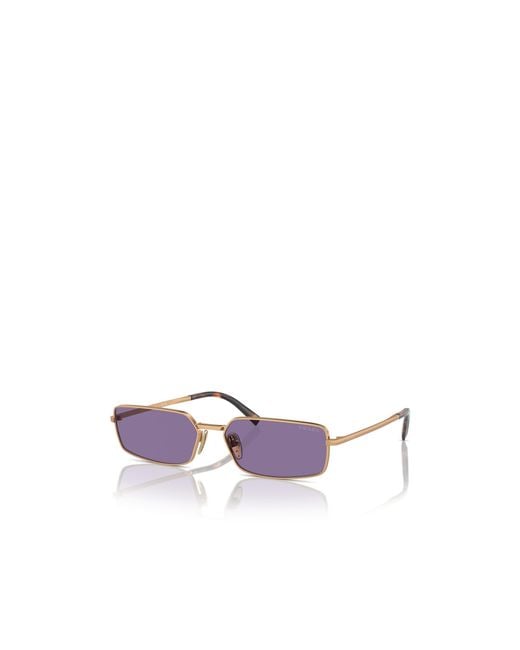 Prada Purple Eyewear Rectangle Frame Sunglasses