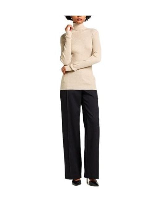 Brunello Cucinelli Natural Fitted Turtleneck Knit Sweater
