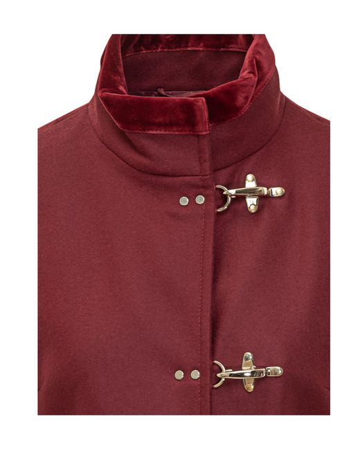 Fay Red Virginia Toggle Coat
