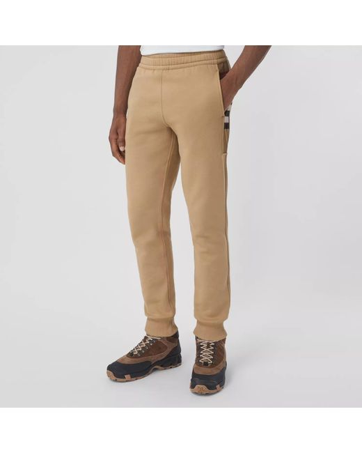Burberry Natural Check Panel Jogging Pants for men