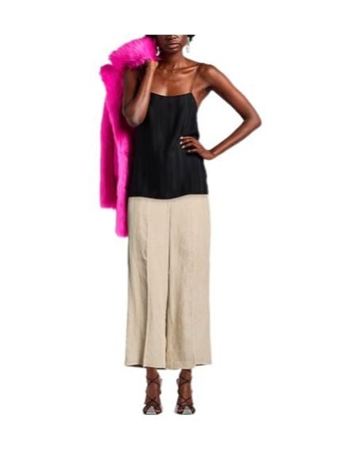 MAX&Co. Natural Solid Color Straight-Leg Pants