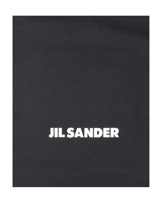 Jil Sander Black Logo Printed Tote Bag