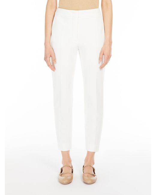 Max Mara White Pegno Slim-Fit Trousers