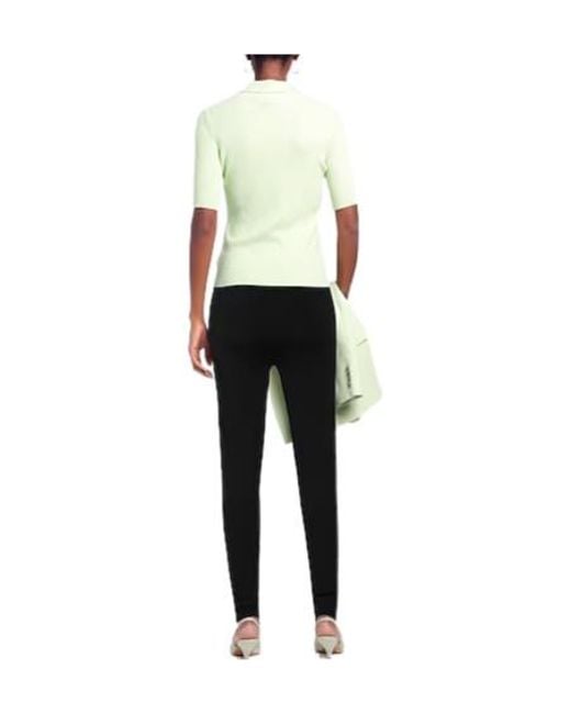 Max Mara White Solid Color Lightweight Knit Leggings