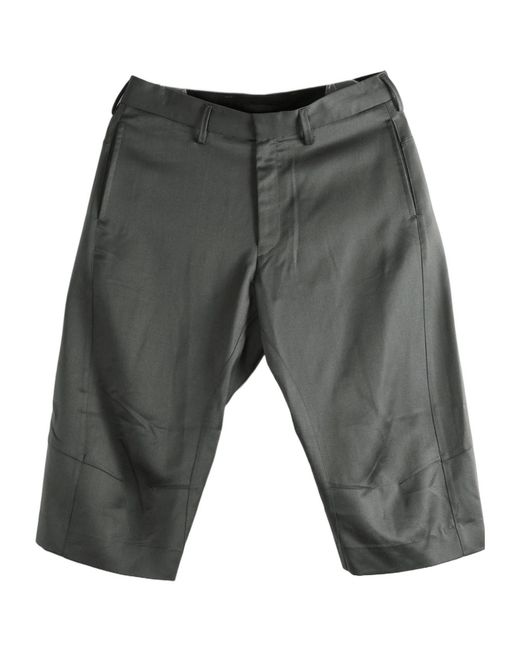 Omar Afridi Gray Panelled Wool Shorts for men