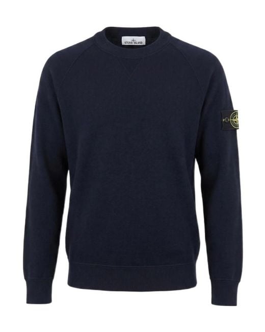 Stone Island Blue Raglan-Sleeves Sweater for men