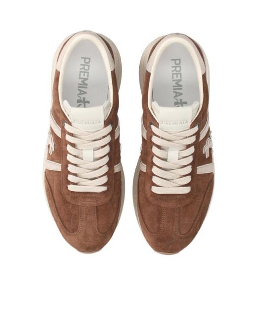 Premiata Brown Lace-Up Low-Top Sneakers