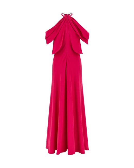 Alberta Ferretti Pink Bow Embellished Long Dress