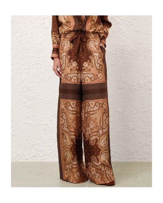 Zimmermann Brown Luna Track Pants