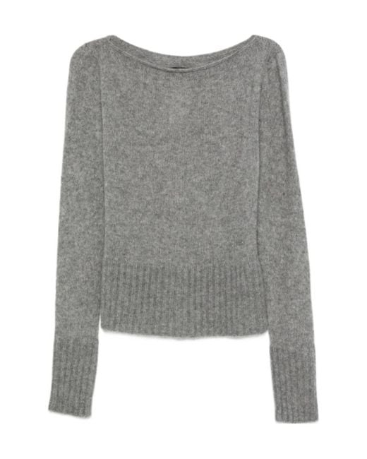 Tom Ford Gray Long Sleeve Boat Neck Knit Jumper