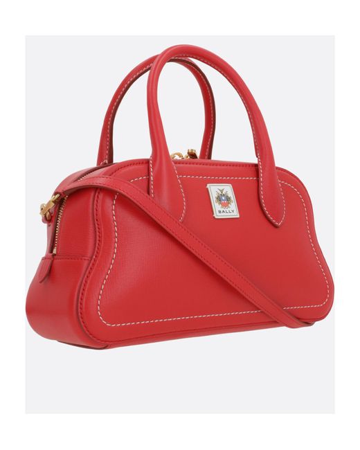 Bally Red Top Handle Tote Bag