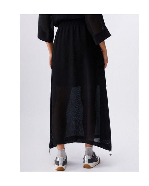Liu Jo Black Long Mesh Skirt