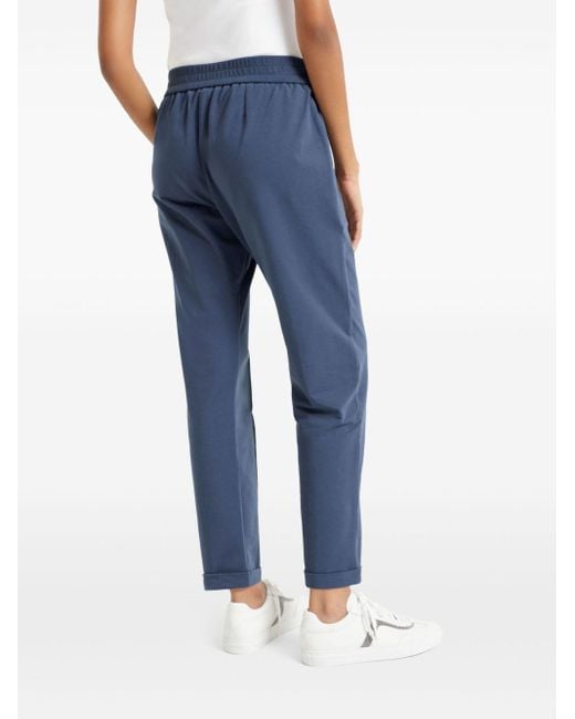 Brunello Cucinelli Blue Drawstring Track Pants
