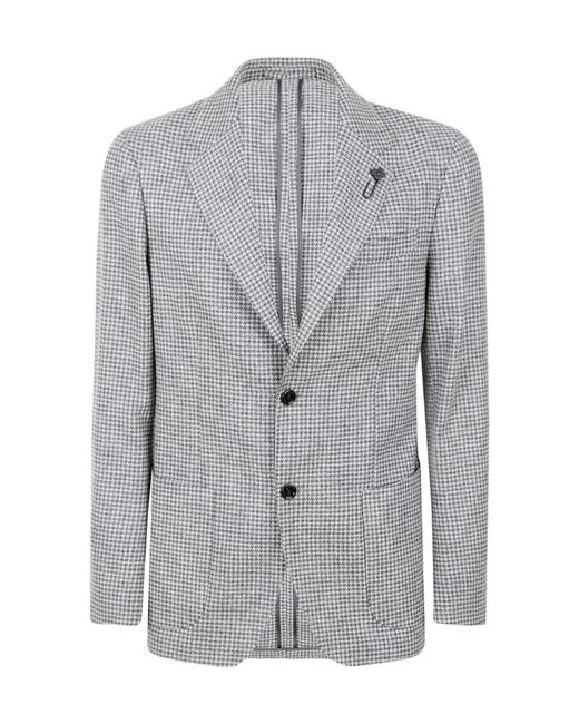Lardini Gray Single-Breasted Tailored Blazer for men