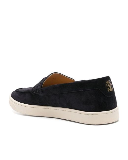 Brunello Cucinelli Black Penny-Slot Round-Toe Loafers for men