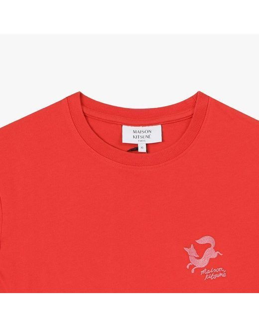 Maison Kitsuné Red Short Sleeve T-Shirt
