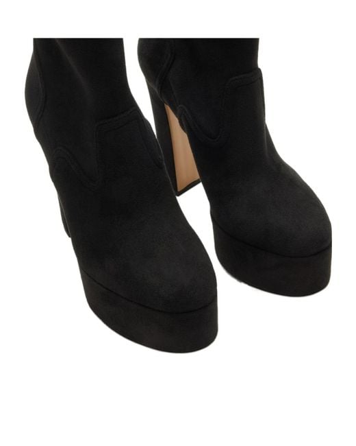 Casadei Black Patty Platform Ankle Boots
