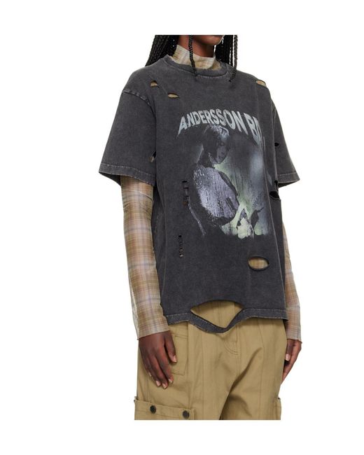 ANDERSSON BELL Black Layered Printed T-Shirt