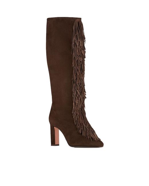 Aquazzura Brown Gytane Fringe Detailed Boots