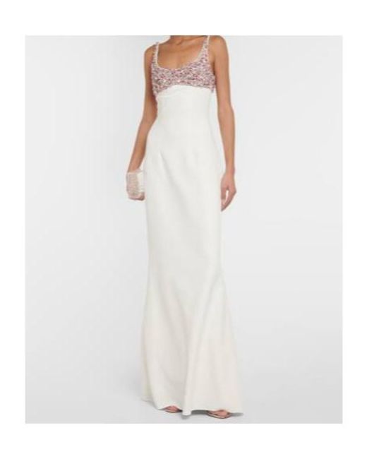 Safiyaa White Beatriz Embellished Gown