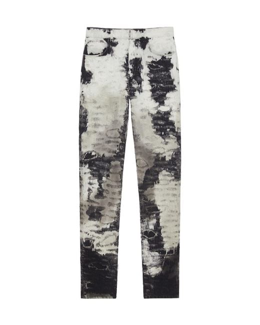 Givenchy Gray Distressed Slim-Fit Jeans for men