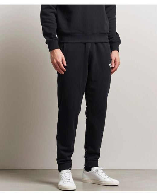 Maison Kitsuné Black Maison Kitsuné Logo Embroidered Drawstring Trousers for men