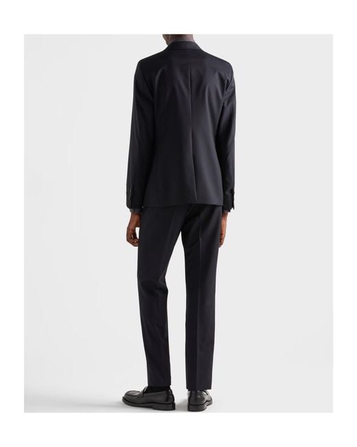 Prada Black Single Breasted Wool And Mohair Suit for men