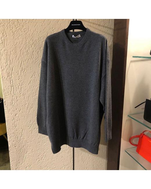 Balenciaga Gray Logo Printed Sweater