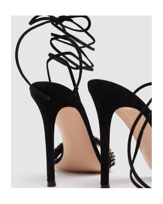 Gianvito Rossi Black Suede Sandals