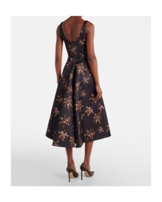Emilia Wickstead Purple Tippi Floral Genzianella Midi Dress