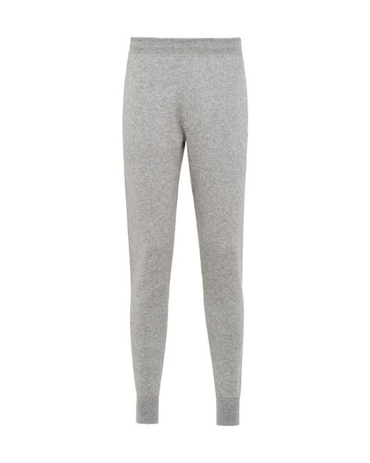 Prada Gray Logo Patch Knitted Track Pants for men