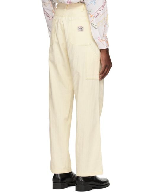 Bode Natural Carpenter Pants for men