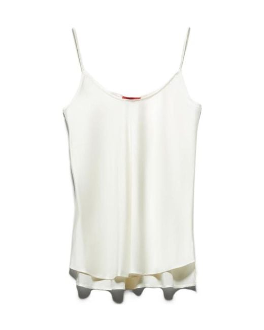 MAX&Co. White Silk-Satin Top