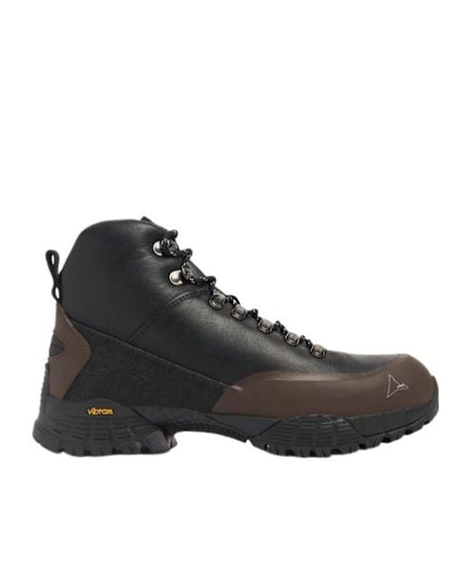 Roa Black Leather Boots for men