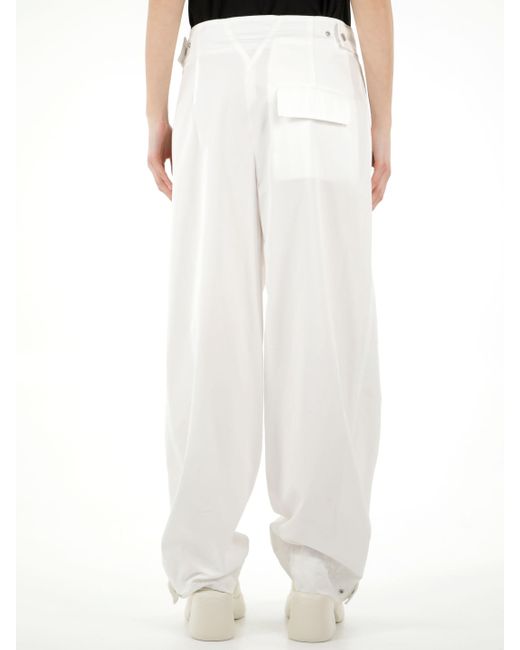 Bottega Veneta White Mid-Rise Trousers