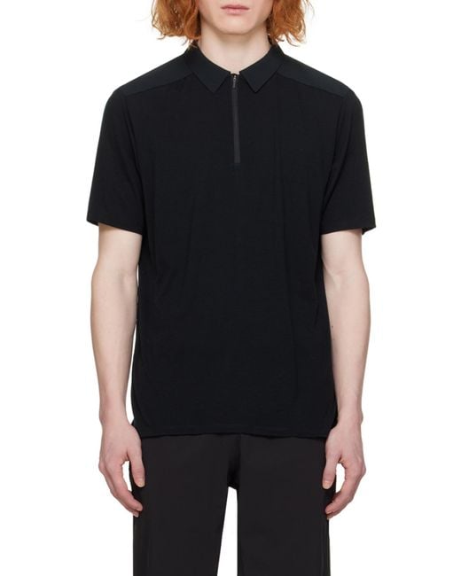Arc'teryx Black Half-Zipper Short-Sleeved Polo Shirt for men