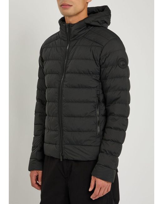 Canada Goose Black Crofton Hooded Enduraluxe Shell Jacket for men